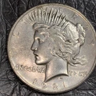 1921 High Relief Peace Silver Dollar S$1 VF Very Fine Details Cleaned