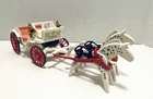 vtg 1989 Playmobil Geobra White pink Horse Drawn Carriage lot wedding set Toys