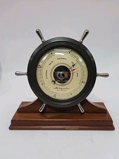 VTG Airguide Barometer By Airguide Instrument Company Ship Wheel Nautical Design