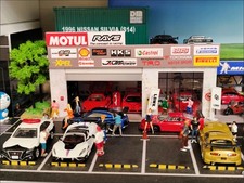 Diorama 1:64 Garage Gebäude Modell Licht Straße Szene Parkplatz Anzeige Model DE