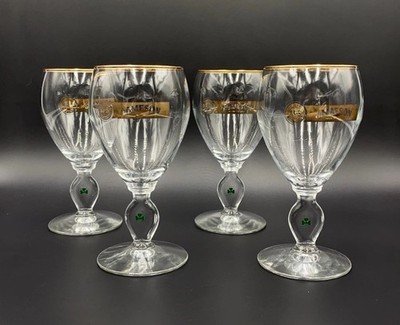 Jameson Irish Whiskey Coffee Gläser Set 4 Stk Goldrand Kleeblatt Special Edition