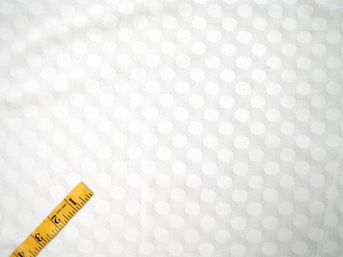 4-Way Stretch Jersey Knit Mesh Spandex Fabric Swim Polka Dot White 52W BT1/2Y - Picture 7 of 9