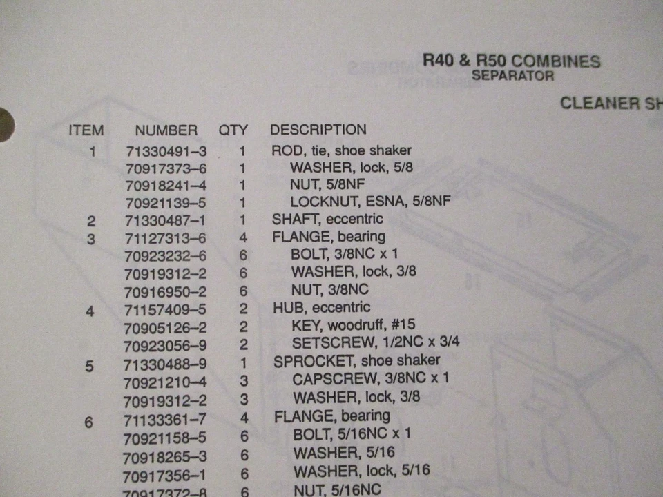 Gleaner R40 & R50 Combine Parts Catalog Manual Book 1991 OEM ac Deutz Allis - Image 3 of 4