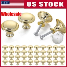 Gold Kitchen Cupboard Cabinet Knobs Round Drawer Pulls Stainless Steel Handles