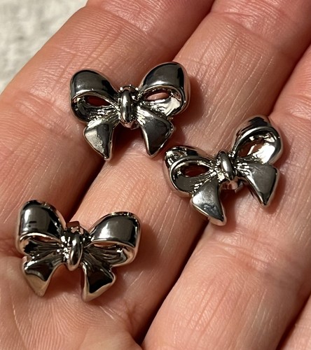 10 X Silver Bow Shank buttons 18mm Jacket Blazer Coat Dress Buttons Ref 114 - Picture 3 of 6