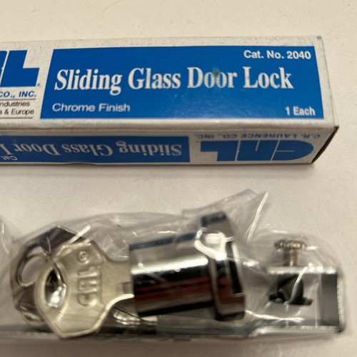 Cerradura de puerta de vidrio corredera con llave cromada C R Laurence 2040 cerradura de seguridad - Imagen 2 de 8