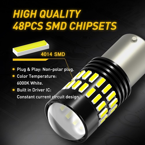 2x 12V 1156 48SMD White RV LED Caravan Interior Trailer Camper Light Globe Bulbs - Picture 6 of 44