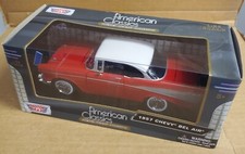 1957 Chevy Bel Air Red with White, Motor Max Diecast Replica 1:24 Scale In Box