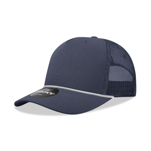Decky Unisex 5 Panel Mid Profile Cotton/Poly Blend Trucker Cap w/Rope - 6040 - Picture 29 of 36