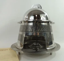 Italian Stainless Mid Century Modern BALZANO Fondue Pot 4 Piece Set INOX 18/10