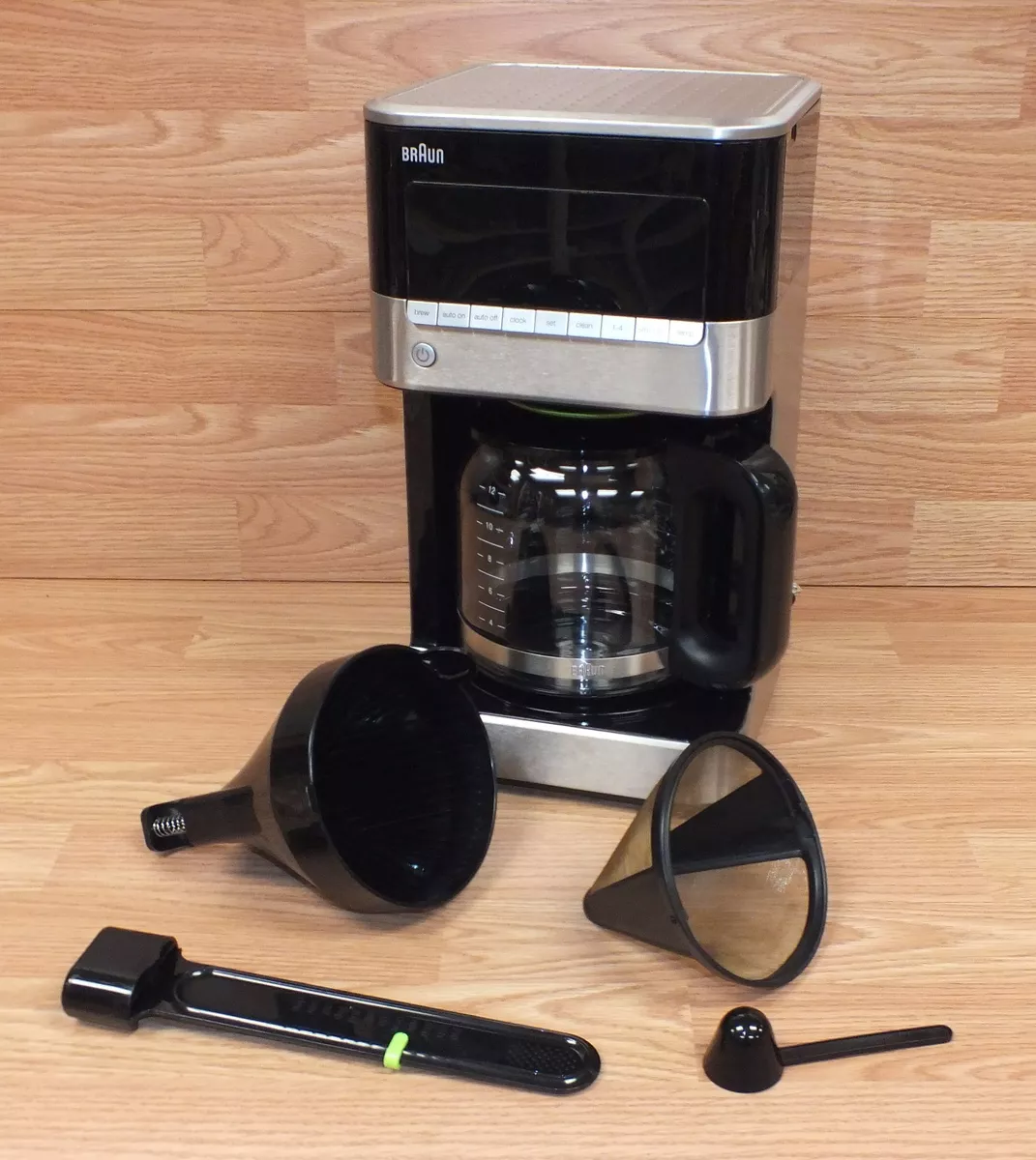 BRAUN BrewSense 12 Cups Automatic Drip Coffee Maker, Stainless/Black  (KF7150BK)