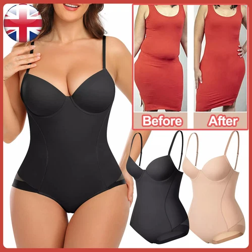 LADIES FULL BODY SHAPER SLIMMING SHAPEWEAR TUMMY CONTROL UNDERWEAR BRA BODYSUITS - Picture 1 of 23