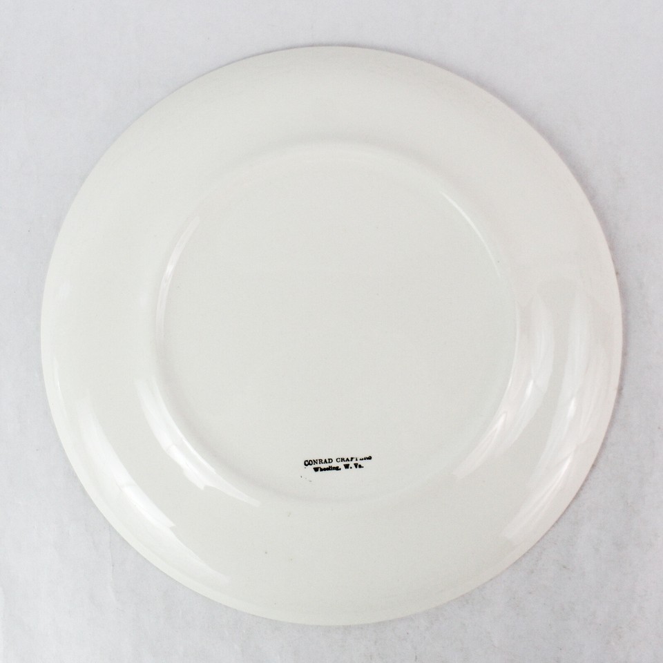 Vintage Conrad Crafting White Gold Trim Norwich Connecticut Map