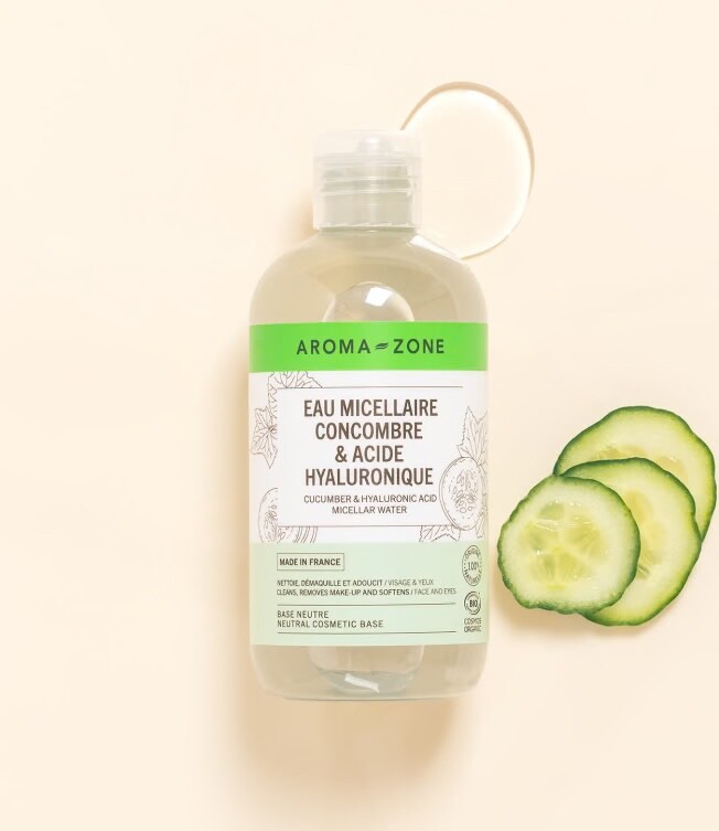 Eau micellaire au concombre BIO et acide hyaluronique hydratante 400ml