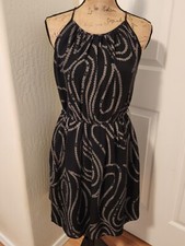 Banana Republic Women's Size 4 Black & Gray Sleeveless Silk Mini Dress