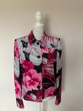 Lb Linen Blend Jacket Size M Uk 14 Eur 40