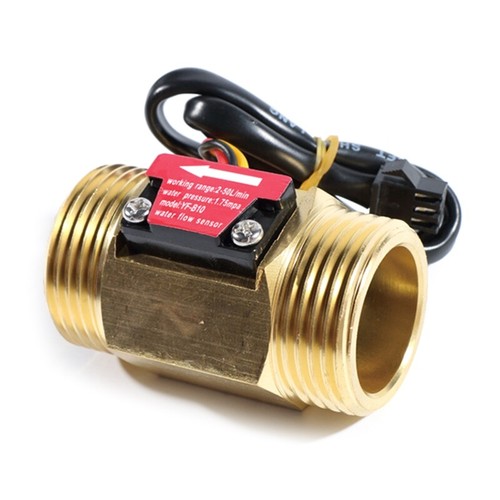1-inch Small Water Flow Switch Brass Water Sensor Hall Flow Meter DC3.5~24V