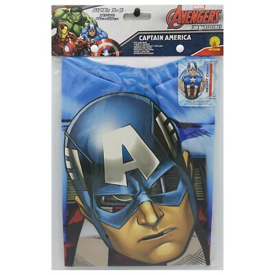 Captain America Kostüm für Kinder / Avengers Marvel T-Shirt Maske Karneval 3-6 J