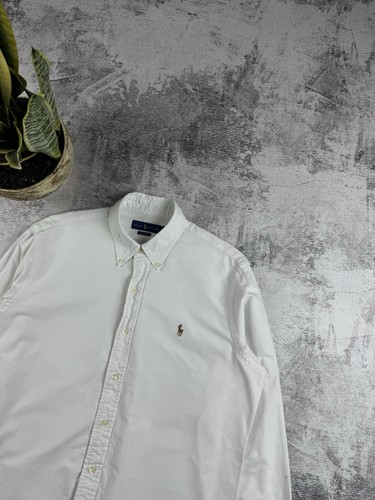 Vintage Polo Ralph Lauren Perfect White Blank Longsleeve Luxury Button Shirt - Picture 5 of 14