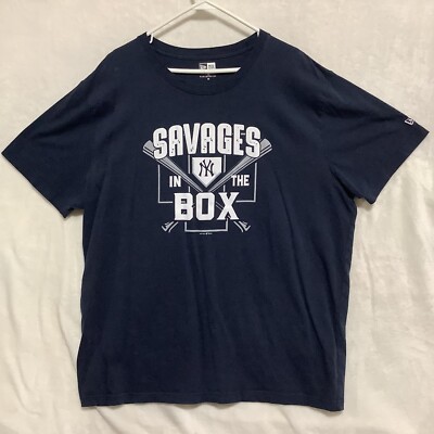 MLB New York NY Yankees “Savages In The Box” T-Shirt New Era Size
