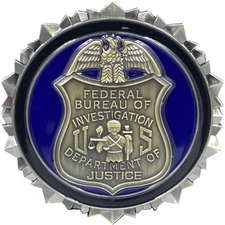BL13-020 FBI Challenge Coin Special Agent Intel Analyst Federal Thin Blue Line