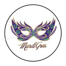 30 MARDI GRAS MASK ENVELOPE SEALS LABELS STICKERS PARTY FAVORS 1.5" ROUND