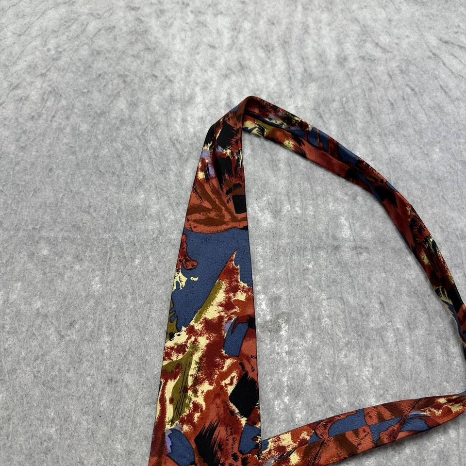 Corbata de seda abstracta vintage Enrico Coveri azul rojo colorida retro años 80 90 Foto 3 de 4