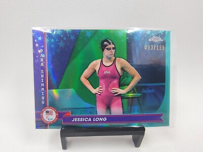 JESSICA LONG 2024 Topps Chrome U.S. Olympics   Aqua Refractor /199 #158