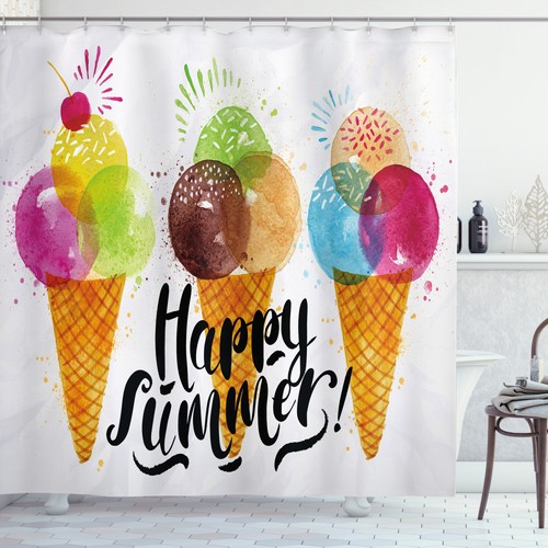 Rideau de douche enfants crème glacée cônes imprimé dessert pour salle