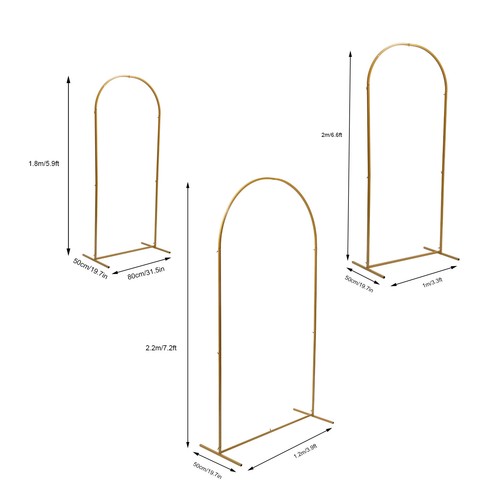 3 Pcs Arch Backdrop Stand Wedding Gold Backdrop Stand For Ceremony Metal Decor - Picture 7 of 10