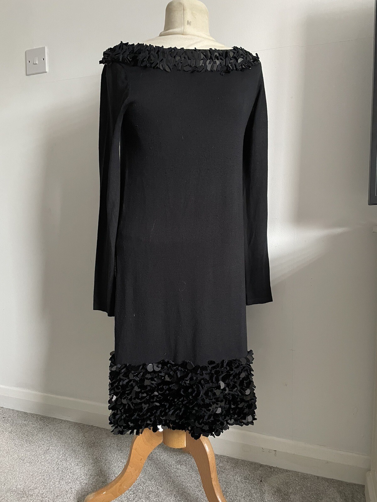 Black Knitted Sequin Dress eBay