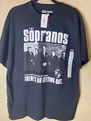 #ad THE SOPRANOS HBO quot;Theres No getting Outquot; Group Black Tee SZ M NWT $14.00