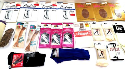 Lot Vintage Pantyhose Tights Socksl Mostly Queen Size Hanes, Fruit of the Looms