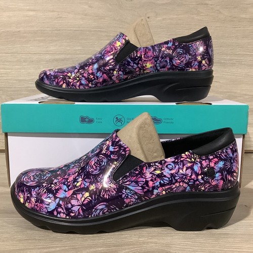 NIB Klogs Footwear Ascent Luxury Foliage Patent Slip On Size 8 M Nursing Shoes
