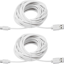 Smays 2-Pack 25Ft USB to Micro USB Extension Power Cable Compatible for Wyze Cam
