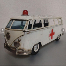 Vintage tin with box Bandai Volkswagen bus ambulance