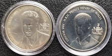 Alderney 2003 & 2005 Two Cu-Ni £5 Pound Coins ~ Prince William & Prince Harry