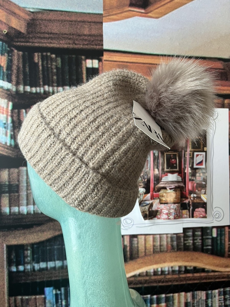 Women's ZARA Knit Pompom Beanie Size M | eBay