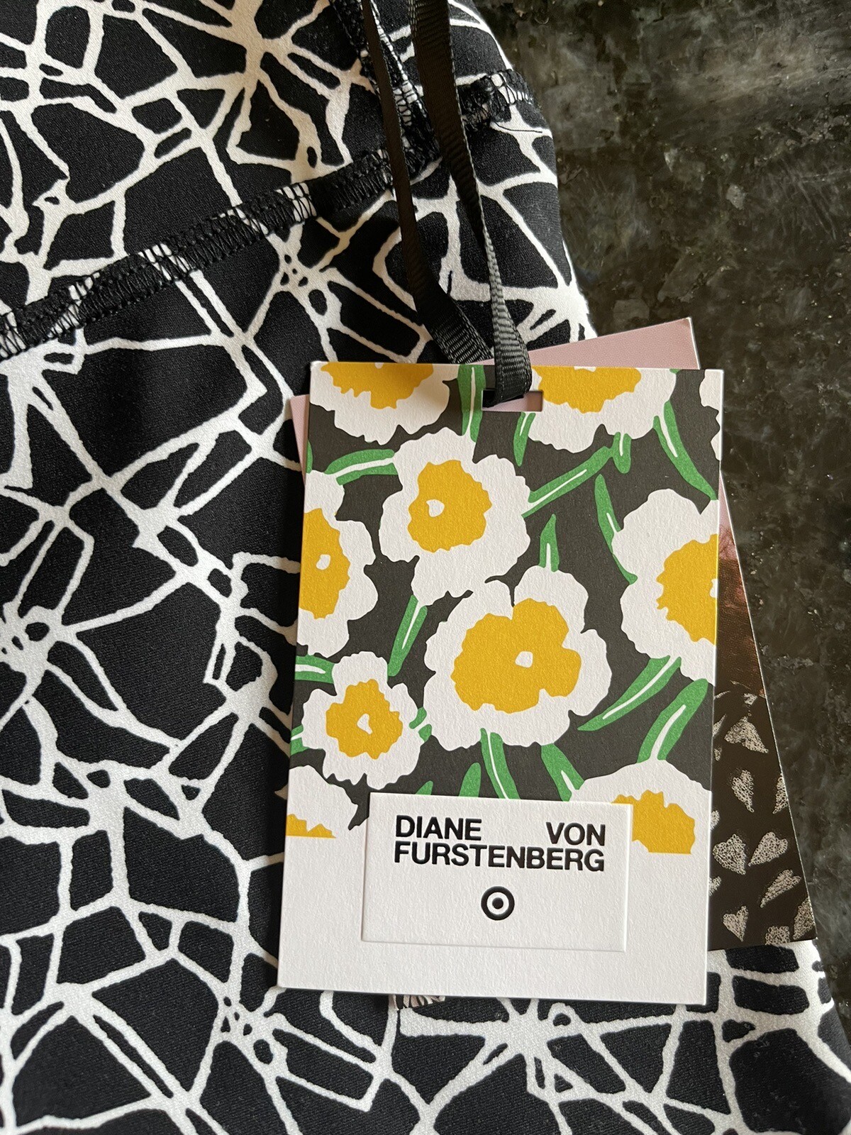Diane Von Furstenberg For Target Cracked Glass B/W Leggings XXS New Tag Sold Out image 3
