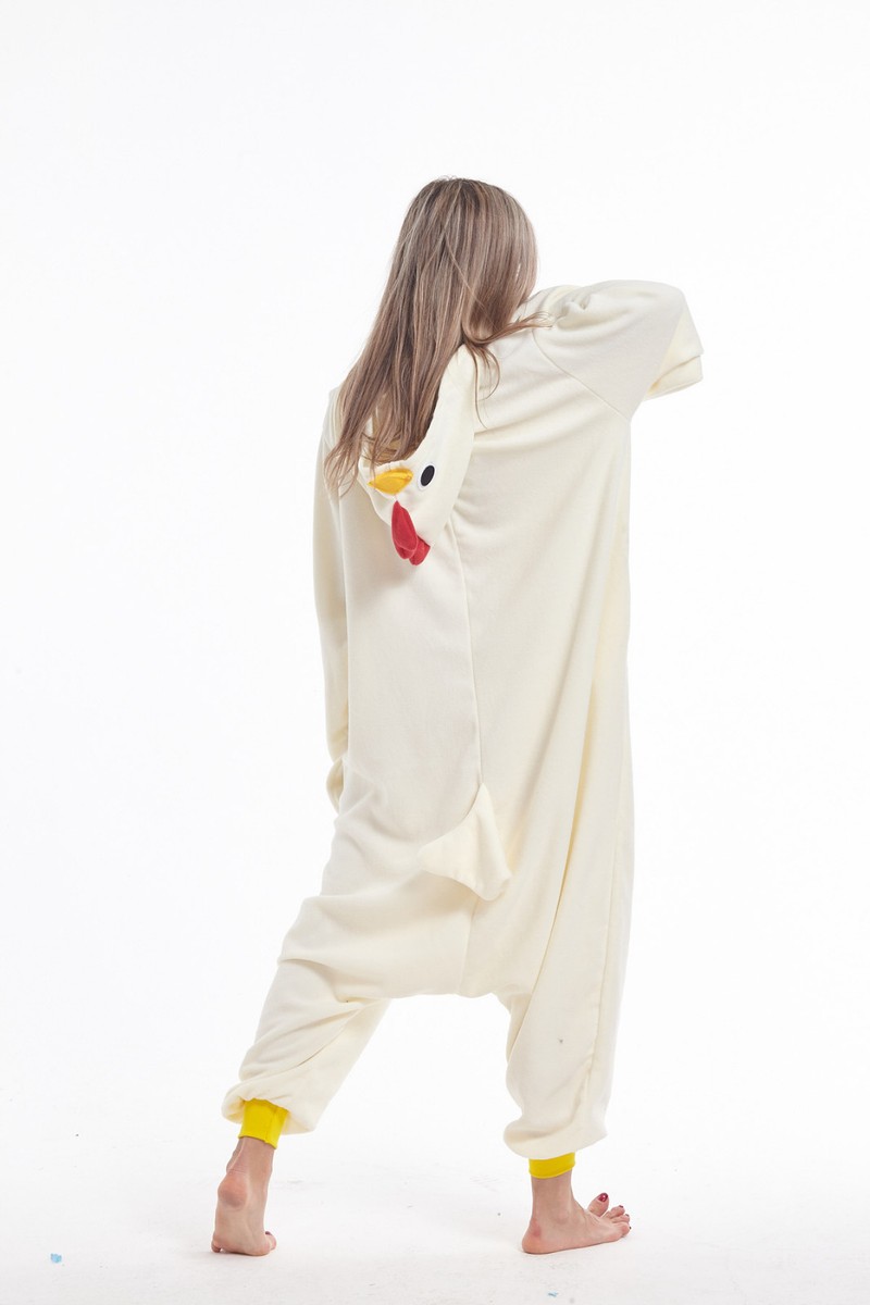 Adult Chicken Kigurumi Onesie Pajamas – Animal Costume For Halloween, Cosplay, Lounge Wear