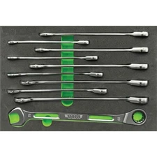 VIM Tools SAR100 10 piece Slim Angled Ratcheting Wrenche Set