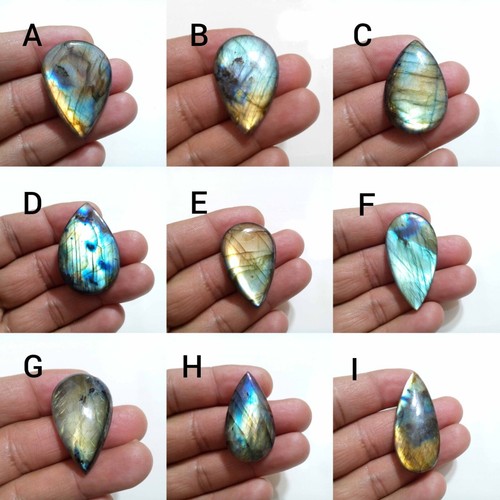 Fabulous Blue Fire Labradorite Pear Shape Cabochon Loose Gemstone Making Jewelry - Picture 12 of 28