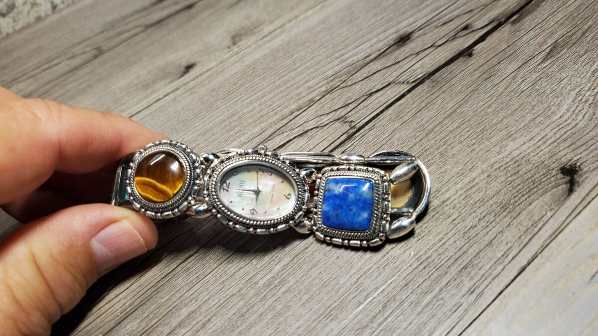 Ecclissi 925 Sterling Silver Gemstone & Oyster Pearl Dial Ecclissi 925 Sterling Silver Gemstone & Oyster Pearl Dial