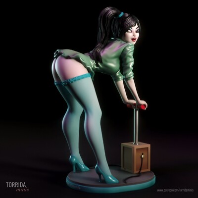 Sabrina Cartoon Girl, Explosive, sexy Pin Up, Figur, 3D Druck, Torrida, UNBEMALT