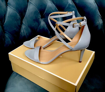 Michael Kors Ava Mid Sandal Stiletto Heel Pale Blue 9.5 M, New With Box |  eBay