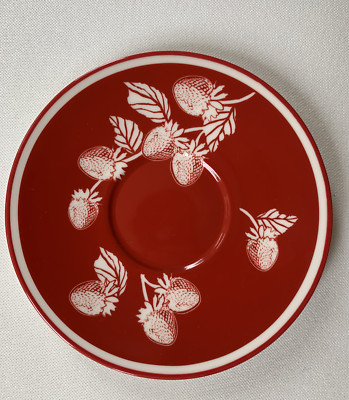 STARBUCKS 2007 Red Berries Raspberry Strawberries 7'' plate saucer Dish