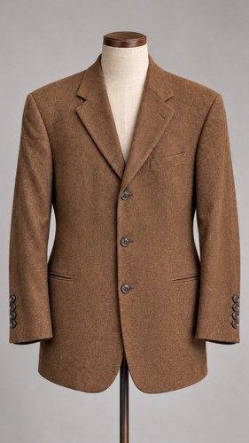 Hugo Boss, Vintage Hugo Boss Blazer Mens 46L Brown Wool Cashmere Guabello Made in USA
