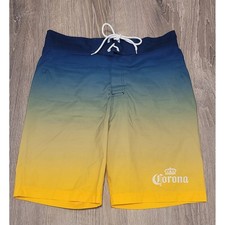 Corona Yellow Blue Board Short Mens Size Small
