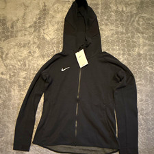 Nike Dri-FIT Women's M Black Full-Zip Hooded Hoodie Logo Knit