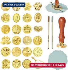 Wax Seal Stamp Kit-23Pcs Sealing Stamp Heads,Wooden Handle,Metal Seal M